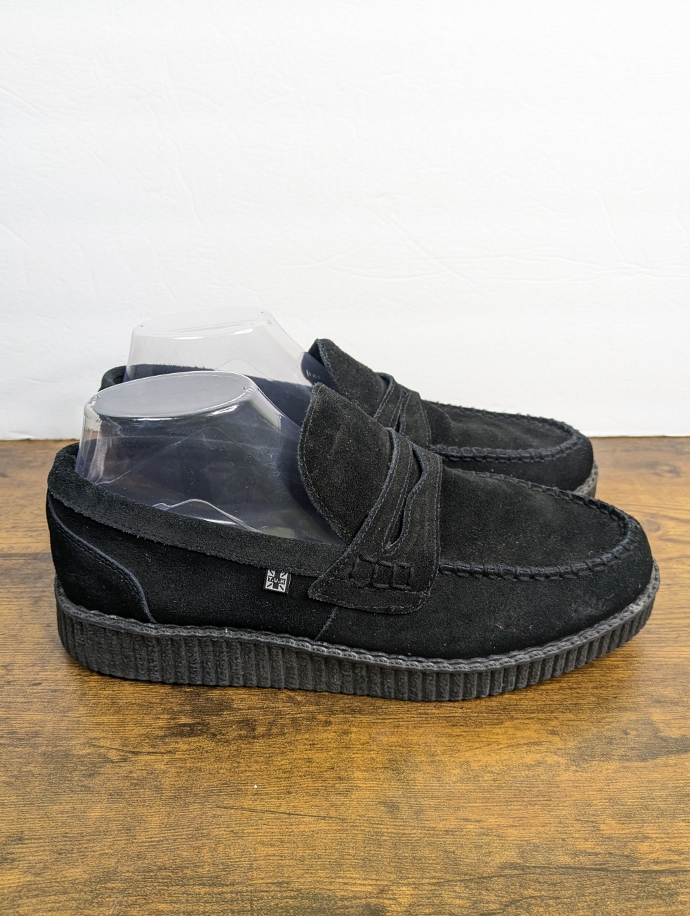 T.U.K Penny Loafer Creepers Mens 9 Womens 11 Suede Slip On Platform Goth Punk - Picture 2 of 11